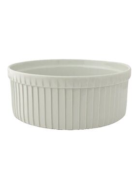 Pillivuyt France Classic White Pleated Souffle Culinaire Dish 7"